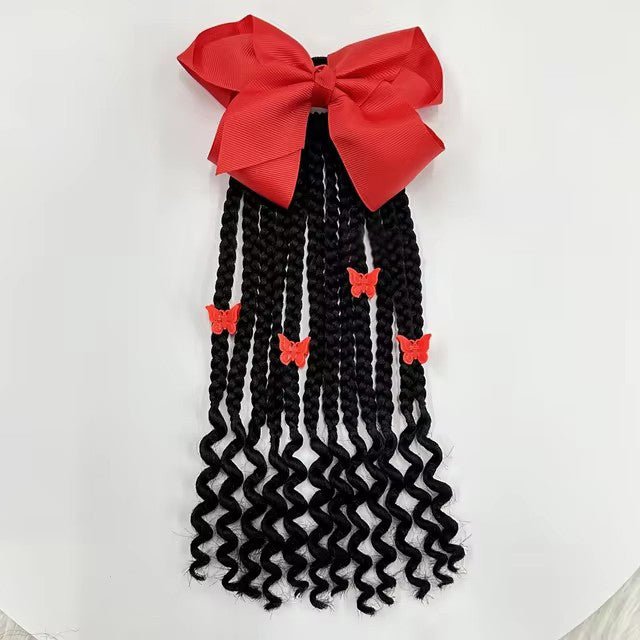 Elastique en Cheveux pour Fillette avec noeud rouge chouchou