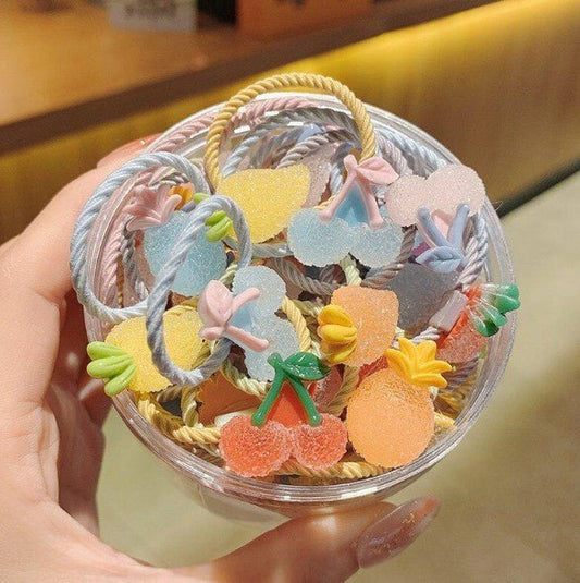 Élastique pour cheveux | design bébé antiglisse avec fruits givrés adorables