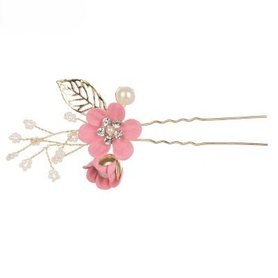 EPINGLES CHEVEUX FLEURS | LuxeRoyal™ - Rose Doux - Cheveux ponpon