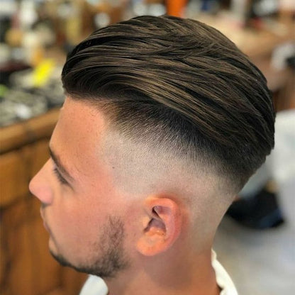 perruque homme, Postiche homme cheveux naturels, sur la tete d'un homme avec la coupe Undercut