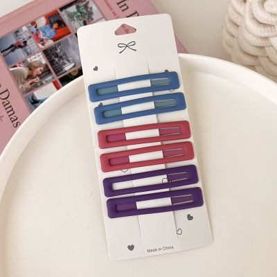 Pince à cheveux Plate rectangle nouveau violet, rouge, bleu