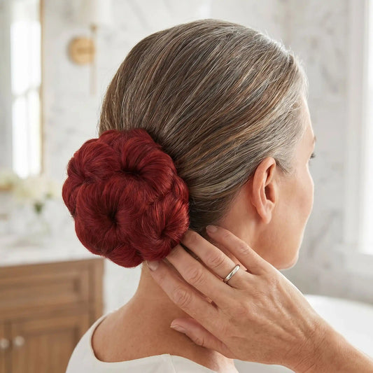 Pince a cheveux Plate pour Chignon heveux Fin Mi-long Donut Bun femme mature