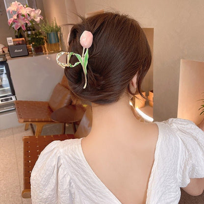 PINCE CHEVEUX | GOLDEN TULIPE pour chignon banane