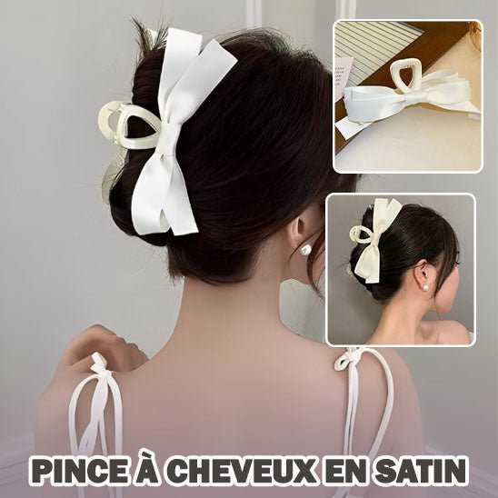 Pince Satin - Cheveux ponpon