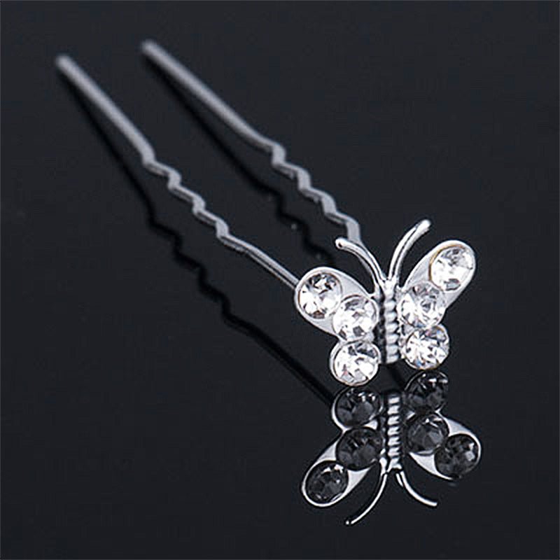 PinceCristal™ - Papillon Brillant - Cheveux ponpon