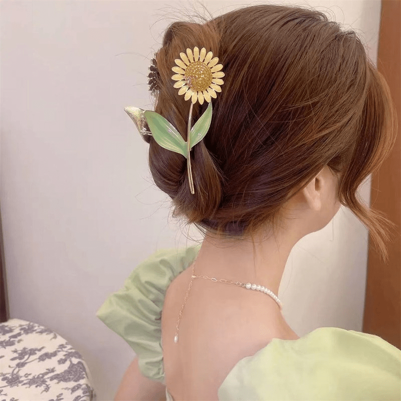 PINCES FLEURS POUR CHEVEUX | SUNFLOWER - Cheveux ponpon