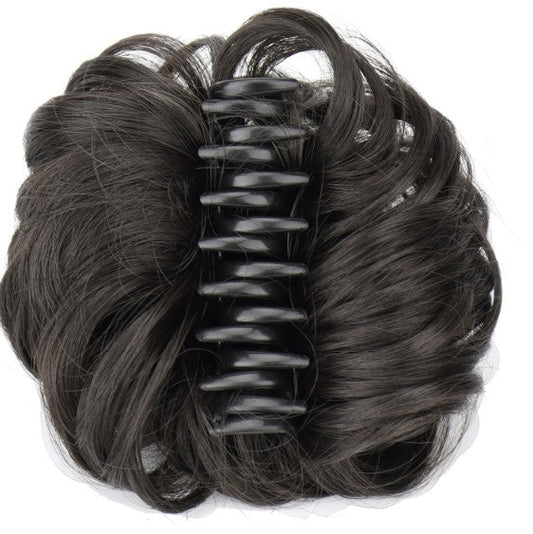 Postiche Chignon à Pince Crabe | Volume Messy Bun Naturel - 15cm, noir