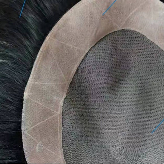 Postiche homme cheveux naturels-monofilament Ultra-respirant & Résistant, prothèse capillaire