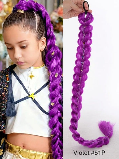 coiffure rumi,cheveux,sintillants,violet pur postiche queuedecheveal, coiffurerumi