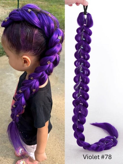 coiffure rumi,cheveux,sintillants,violet pur postiche queuedecheveal, coiffurerumi