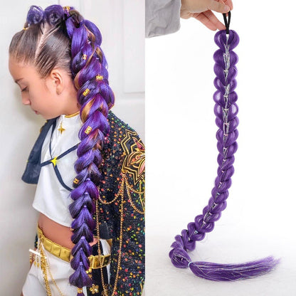coiffure rumi,cheveux,sintillants,violet pur postiche queuedecheveal, coiffurerumi