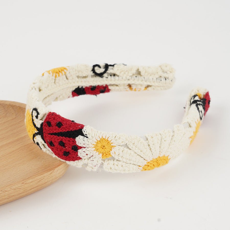 serre tete femme | tricote fraise rose vert tournesol cheveux, 