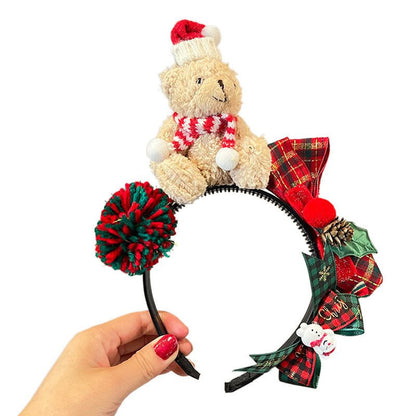 Serre-Tête Noël Ours en peluche antidérapant pour fillette headband joie Teddy